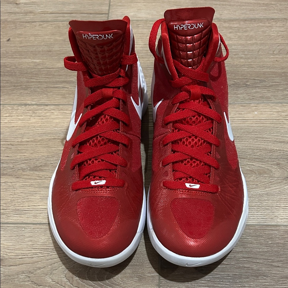 Nike Hyperdunk Red and White Athletic Shoes
